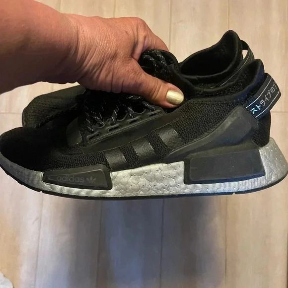 Adidas NMD Womens Size 7 23.5 Cm Black White Athletic Sneakers - Picture 6 of 9